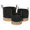 Black Seagrass Modern Storage Basket Set